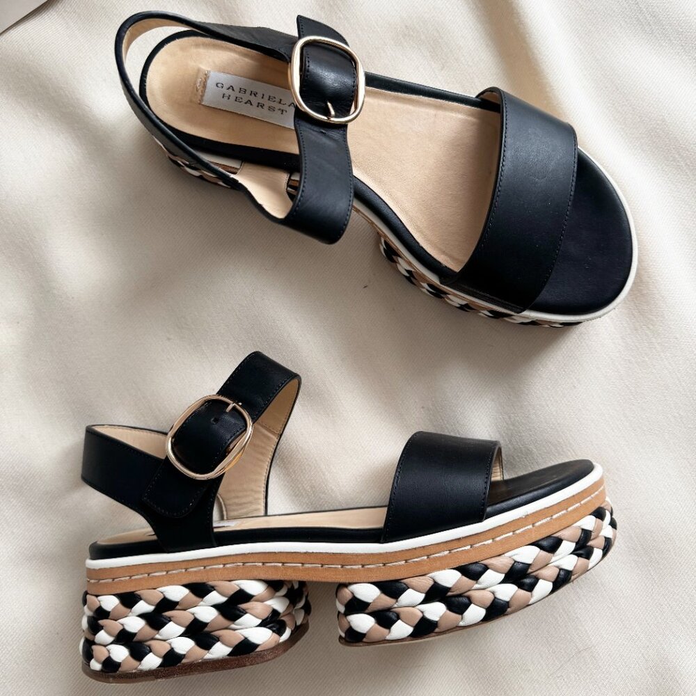 Gabriela Hearst "Mika" Sandal in Black, size 38 (fits like 8/8.5)
